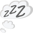 © juni - Sleepy Thought Bubble Cloud With Zzz Symbols Representing Dreams Or Deep Sleep And Rest Isolated On White Background Simple Graphic