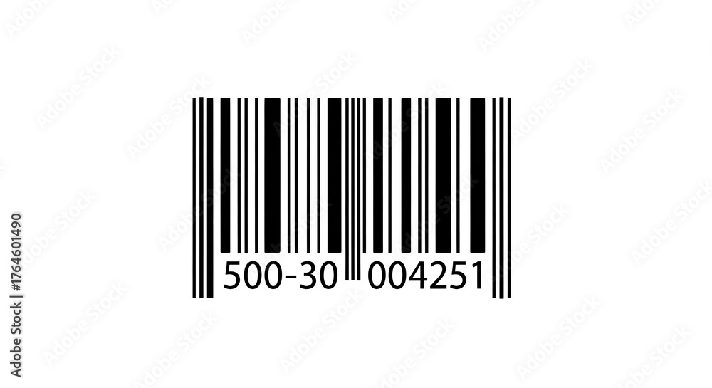 A simple barcode image with black vertical lines and the number ...