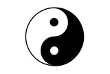 Yin yang symbol representing balance, duality, and harmony in taoist philosophy, transparent background