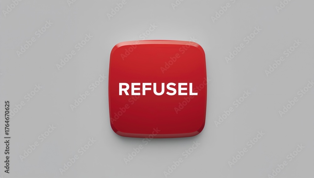 Switch button displaying a red denial icon. Termination. Lack of ...