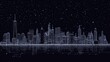 © yuan - Night city skyline, wireframe style