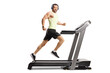 © Ljupco Smokovski - Man with headphones running on a professional treadmill