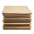 © Sim - A stack of flattened cardboard boxes, waiting to be assembled. full length isolate on transparent background
