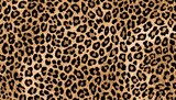 Continuous leopard skin design. Stylish wild feline print backdrop. Contemporary big cat animal cloth textile motif.