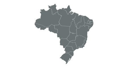  Map of brazil showing state borders in minimalist gray style