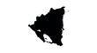 © Maureen - Silhouette map of nicaragua on white background