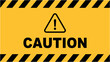 © golo - Warning sign with yellow caution tape background