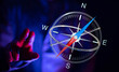 © vegefox.com - Concept of guidance and direction. Hand with a compass pointing the way. Achieving goals and new opportunities. Future and exploration.