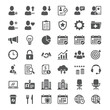 © Riswan - Vector icon set illustrating concepts of corporate benefits, healthcare, savings, and agreements.