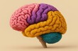 © Thitiporn - Brain's Vivid Landscape: A vibrant, multi-colored representation of the brain, showcasing its intricate structure, perfect for educational content.