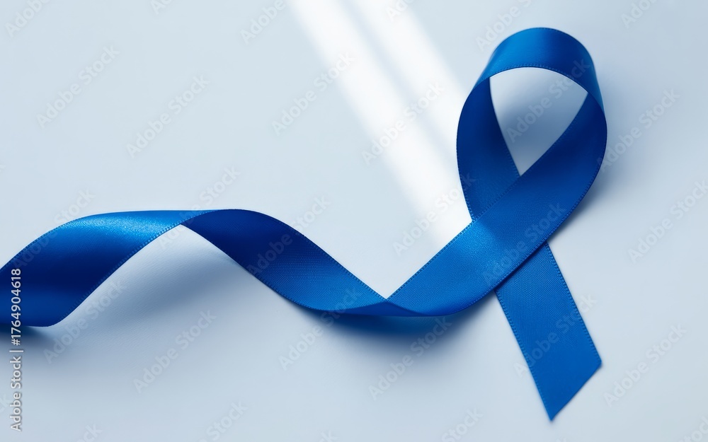 Blue ribbon awareness a symbol of support for various causes including ...