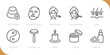 © Nivins McTwisp - Beauty & spa salon line icon set. Hot stones, cosmetic mask, procedure, face massage, hair, yin yang, face roller, candle, cream, care oil sign. Vector illustration. Editable stroke. Flat design.