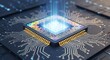 © sajibul35 - Closeup of a modern computer processor with glowing light, symbolizing advanced technology, artificial intelligence, and future computing power
