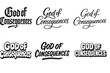 © Влада Яковенко - Diverse Lettering Styles. God of Consequences. Set lettering. harmonious lettering variations of the same emblematic concept (Gothic-inspired decorative type,