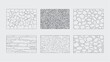 © Dazzling Arts - CAD Texture Drawings, stone wall  top and side view patterns, Stone, Gravel, and Pebble Section Pattern Outline Vector for Architectural Material Design