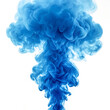 © ARAFAT 12  - Vibrant blue ink cloud erupting and swirling in water creating an abstract explosion of color and form