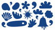 © John - A versatile set of bold abstract organic shapes in solid blue. Hand-drawn minimalist icons and blob elements for modern graphic design projects