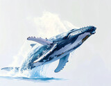 Majestic humpback whale breaching in a spectacular display