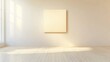 © vadosloginov - Minimalist art display in a bright gallery with natural light and clean wooden floor