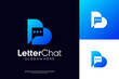 © suneo_99 - Modern minimal letter B talk logo design. Abstract bubble chat logo with initial B symbol logo.