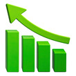 © Hilang - Ascending green bar graph with matching upward arrow
