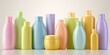 © chelmicky - Group of pastel colored cosmetic bottles and containers