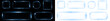 © Виктория Проскурина - Png Blue Neon Glass Frames PNG Overlay on transparent background