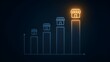 © AiDesign - Business franchise growth chart showing expansion success and marketing investment concept with glowing store icon on rising bar graph