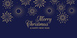 © EA - Merry Christmas and Happy New Year greeting card with golden fireworks on a dark blue background. New Year's background.