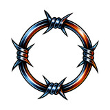 PNG Circular barbed wire design.