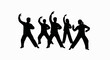 © Alex_Kalin - A group of people practicing Qigong in silhouette. Chinese Tai Chi martial arts for wellness and balance. Minimalist vector illustration