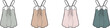 © Sultana - Vector illustration of a women's lingerie chemise or babydoll shown in four different colorways. Fashion flat template for a feminine sleepwear collection