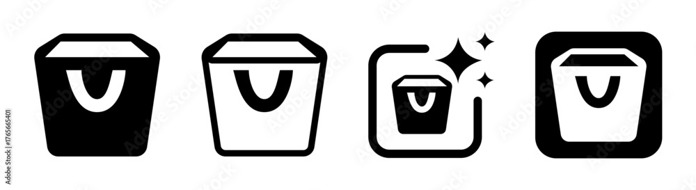 Dustbin Box Icon Image vectorielle Stock Dustbin, box, and bin icon set on transparent ...