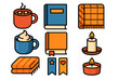 © Andrei - Cozy home comfort items including steaming mugs, closed books, warm blankets, and lit candles