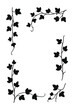© icon_art - Elegant black silhouette ivy vine branches forming a decorative frame border design