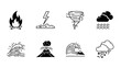 © Stock Image Zone - Set of icons representing natural disasters and extreme weather phenomena