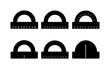 © 123levit - Silhouette protractor icon set for geometry and mathematics designs
