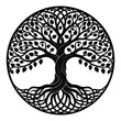 © Nasrin - Elegant Celtic tree of life symbol in black and white design