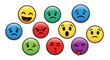 © MumarProject - Diverse range of emotional expressions conveyed through colorful emoji collection for digital