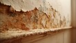 © PengAI - A close-up view of a peeling wall, revealing layers of deteriorating paint and texture, indicating age and neglect.