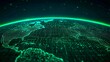 © Jack - Conceptual futuristic render of Earth’s network of hydrogen and SAF airports orbiting with green light trails.