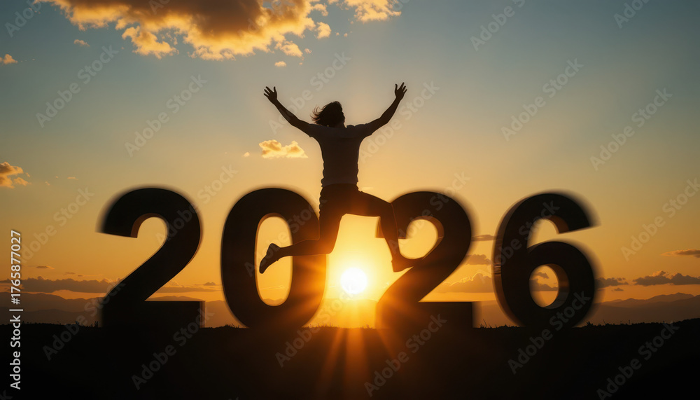 Celebrating new beginnings 2026 milestone sunset view joyful emotions ...