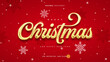 © Zdson - Golden Merry Christmas Text Effect on Red Background.