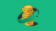 © Sourov943 - Golden coin stack inside green money holder symbolizing wealth and financial growth