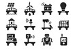 © elena - Eco collector icon barrier vector friendly sensor led reduction bridge robot noise