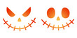 © Slava - Set of creepy, scary emotions, emojis for Halloween. Simple Creepy Horror. Spooky creepy pumpkins cut. Icons of frightening facial expressions. Jack O Lantern Face Halloween Pumpkin Icon Collection.