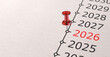 © bht2000 - Year 2026 marked with a red pin on a timeline