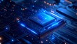 © akhmad - Intricate Close-Up of a High-Tech Central Processing Unit Illuminating Its Components