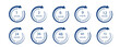 © identicdesign - Hour timer icon set. 1, 3 6 9  , 12, 24, 36 48, 72 hours icon. Clock showing 12 and 6 hours, for sale and fast delivery logo.  Hour icon set Fast delivery.