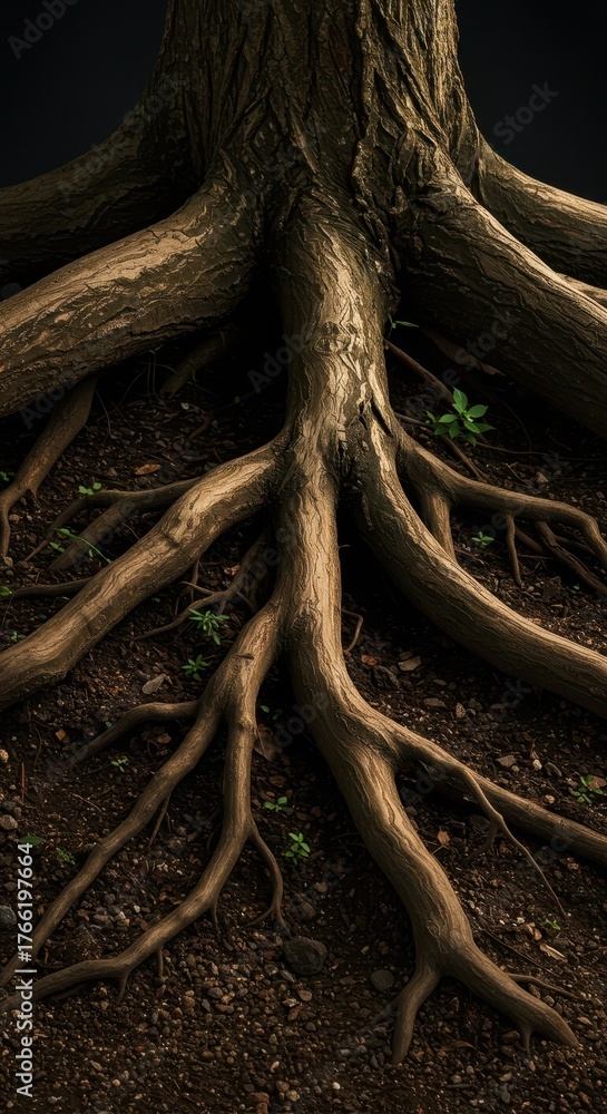 Deeply Rooted Line Deeply rooted structure showing the inherent foundational elements of ...